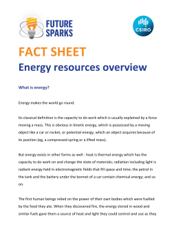 CSIRO fact sheet: energy