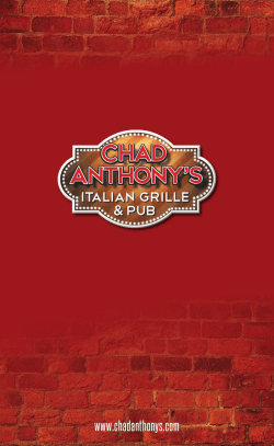 Menu - Chad Anthony`s
