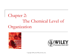 Chapter 2: The Chemical Level of Organization
