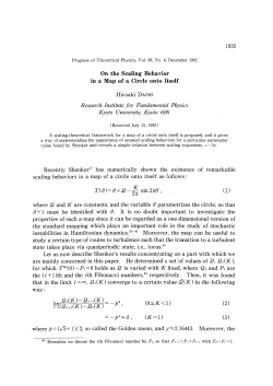 On the Scaling Behavior in a Map of a Circle onto Itself 1935