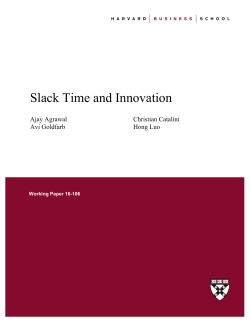 Slack Time and Innovation