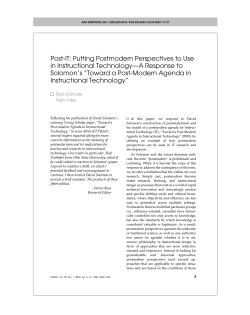 Post-IT: Putting Postmodern Perspectives to Use in Instructional