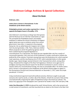 About the Book - Dickinson College Archives