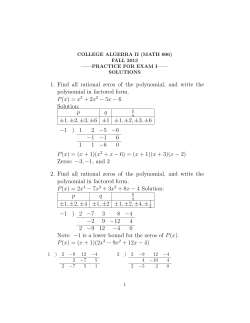 1. Find all rational zeros of the polynomial, and write the