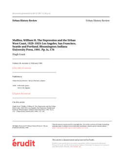 Mullins, William H. The Depression and the Urban West Coast, 1929