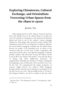Exploring Chinatowns, Cultural Exchange, and Orientalism