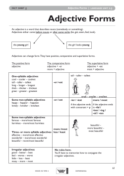 Adjective Forms