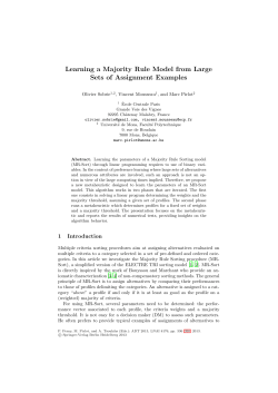 Learning a Majority Rule Model from Large Sets
