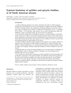 Tank, J. and W. K. Dodds. 2003. Responses of heterotrophic and