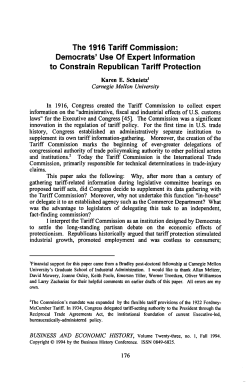 The 1916 Tariff Commission - The Business History Conference