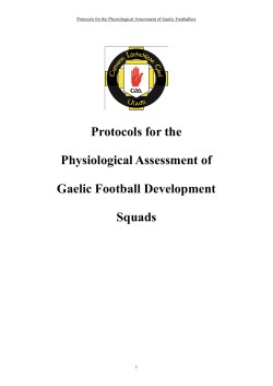 Guidelines for the Physiological Assessment of Gaelic
