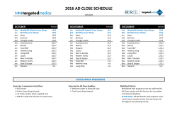 Ad Close Schedule 2016, Q4