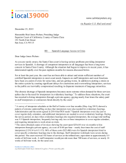 letter to Presiding Judge - California Federation of Interpreters
