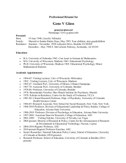 Gene Glass`s Vita - Inside the Academy