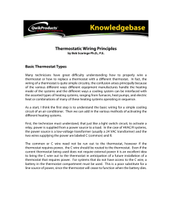Thermostatic Wiring Principles