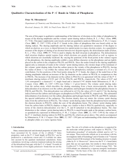 Qualitative Characterization of the P&minus; C Bonds in Ylides of