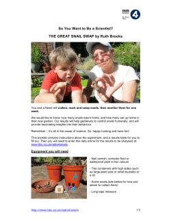 So You Want to Be a Scientist? THE GREAT SNAIL SWAP by Ruth