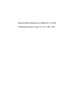 National Defense Education Act (NDEA) (P.L. 85