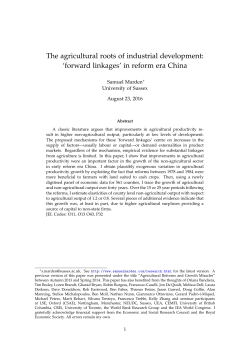 The agricultural roots of industrial development