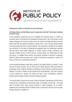 Putting local children`s interests into local decisions