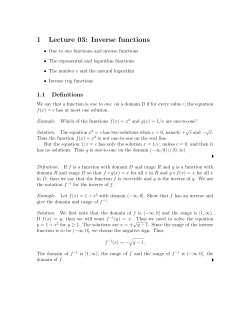 Inverse functions