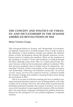 The Concept and Politics of Tyranny and