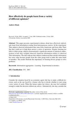 How effectively do people learn from a variety of different opinions?