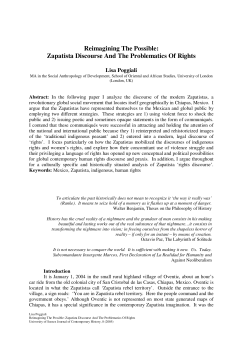 Zapatista Discourse And The Problematics Of Rights