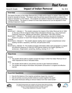 Impact of Indian Removal - Kansas Historical Society