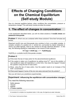 Effects of Changing Conditions on the Chemical Equilibrium (Self