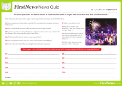 NEWS QUIZ 344 - First News for Schools