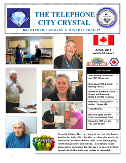 april 2015 newsletter - Brantford Lapidary and Mineral Society