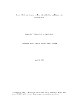 1 Ocean effects on tropical cyclone intensification and inner