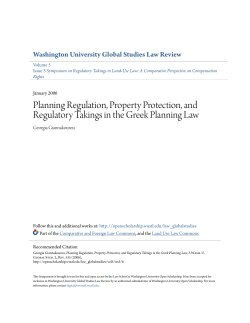 Planning Regulation, Property Protection, and Regulatory Takings in