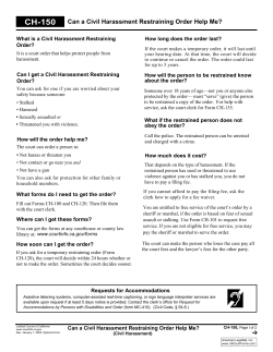Civil Harassment - LegalForms.name
