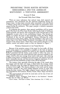 PREHISTORIC TMDE ROUTES BETWEEN MESOAMERICA AND