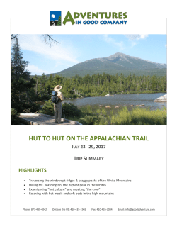 HUT TO HUT ON THE APPALACHIAN TRAIL