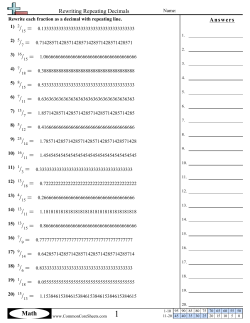 Rewriting Repeating Decimals