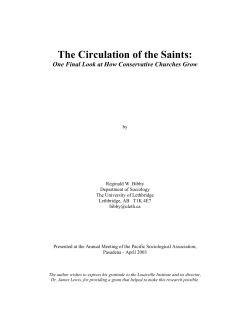 The Circulation of the Saints: One Final Look at