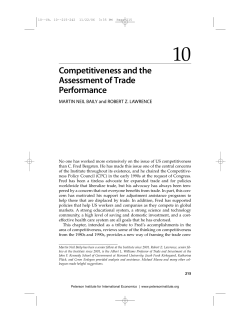 Competitiveness and the Assessment of Trade Performance