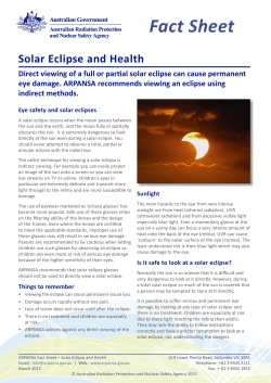 Fact Sheet: Solar Eclipse and Health
