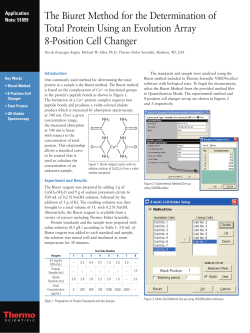 The Biuret Method for the Determination of Total Protein Using an