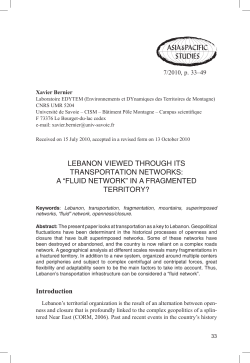 lebanon viewed through its transportation networks