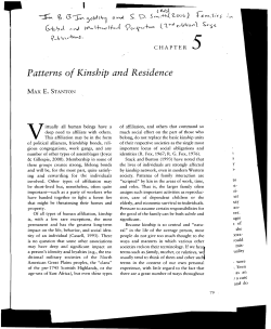 Patterns of Kinship and Residence