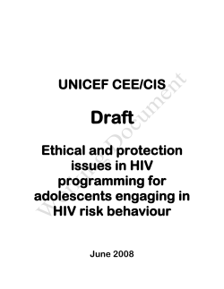 UNICEF CEE/CIS Ethical and protection issues in HIV programming