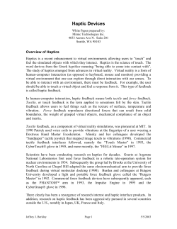 Haptic Devices - Human Interface Technology Laboratory