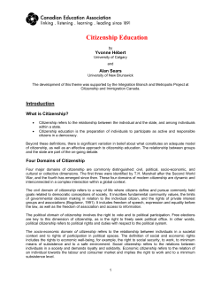Citizenship Education - Canadian Education Association