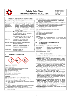 Safety Data Sheet HYDROCHLORIC ACID, 32%