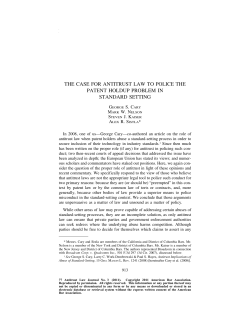 the case for antitrust law to police the patent holdup