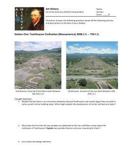 Art History Station One: Teotihuacan Civilization (Mesoamerica